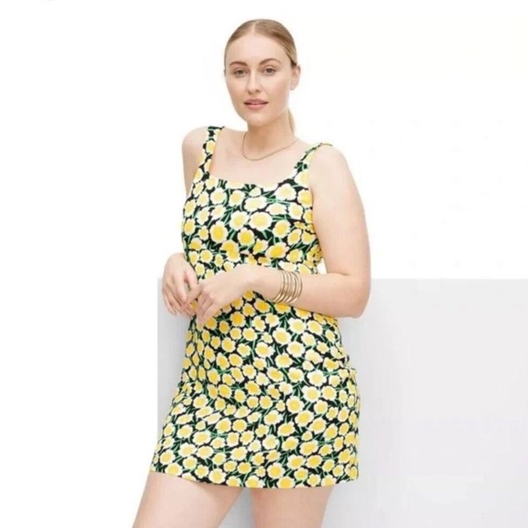 Diane Von Furstenberg for Target Shift Yellow Poppy Mini Dress Size 12 NWT - Picture 1 of 5